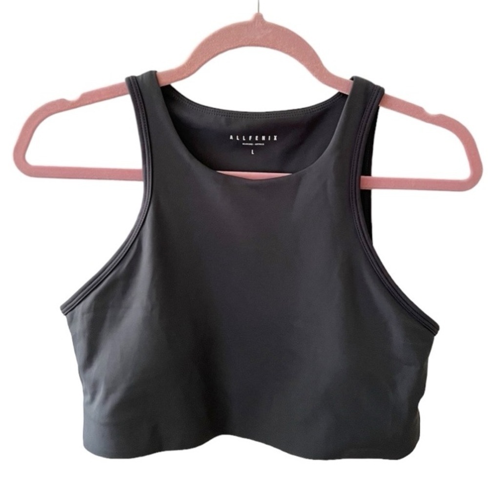 All Fenix Longline Sports Bra Charcoal Size Large